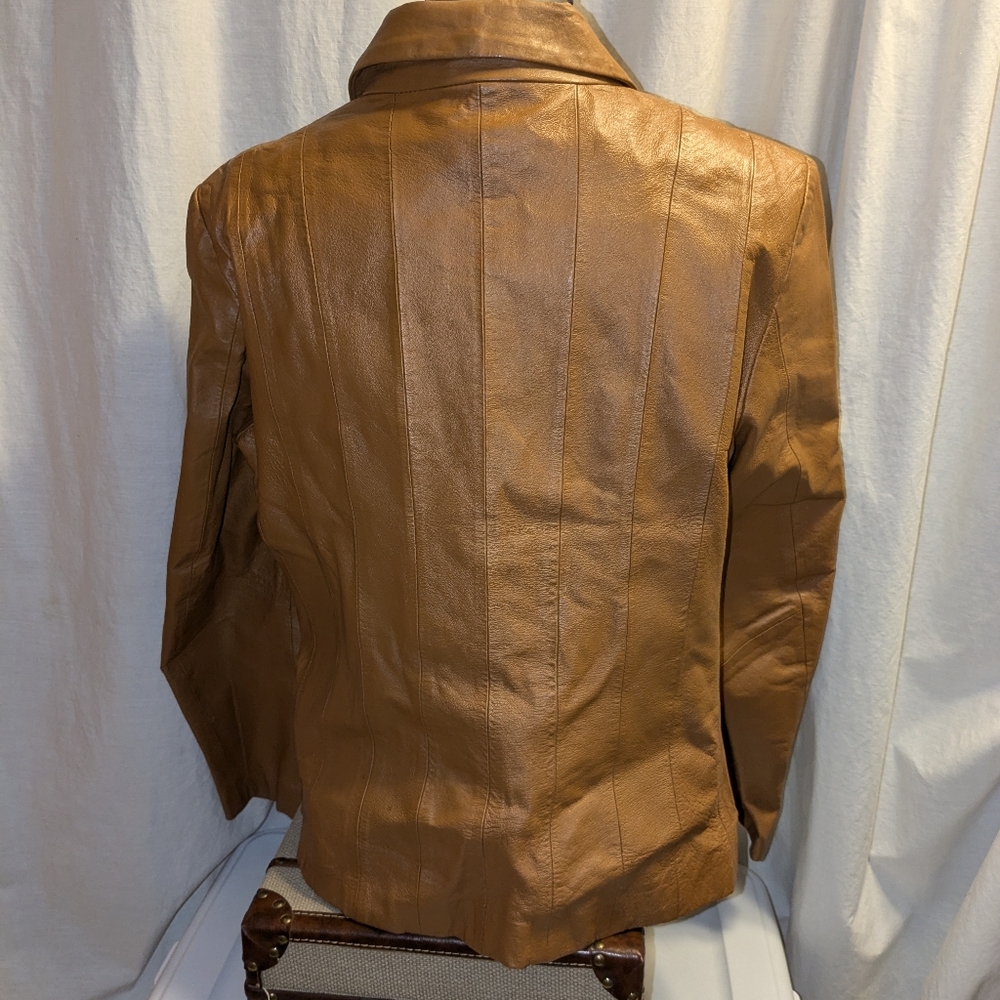 Metrostyle Brown Leather Blazer Vintage - Picture 3 of 7
